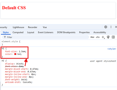 Override default css